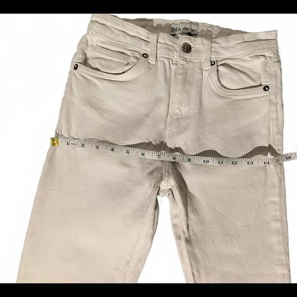 Stylish Zara White Bootcut Women's Jeans Size 4 Raw Hem - Picture 12 of 14